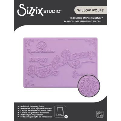 Sizzix by Willow Wolfe Embossing Folder - Vintage Label
